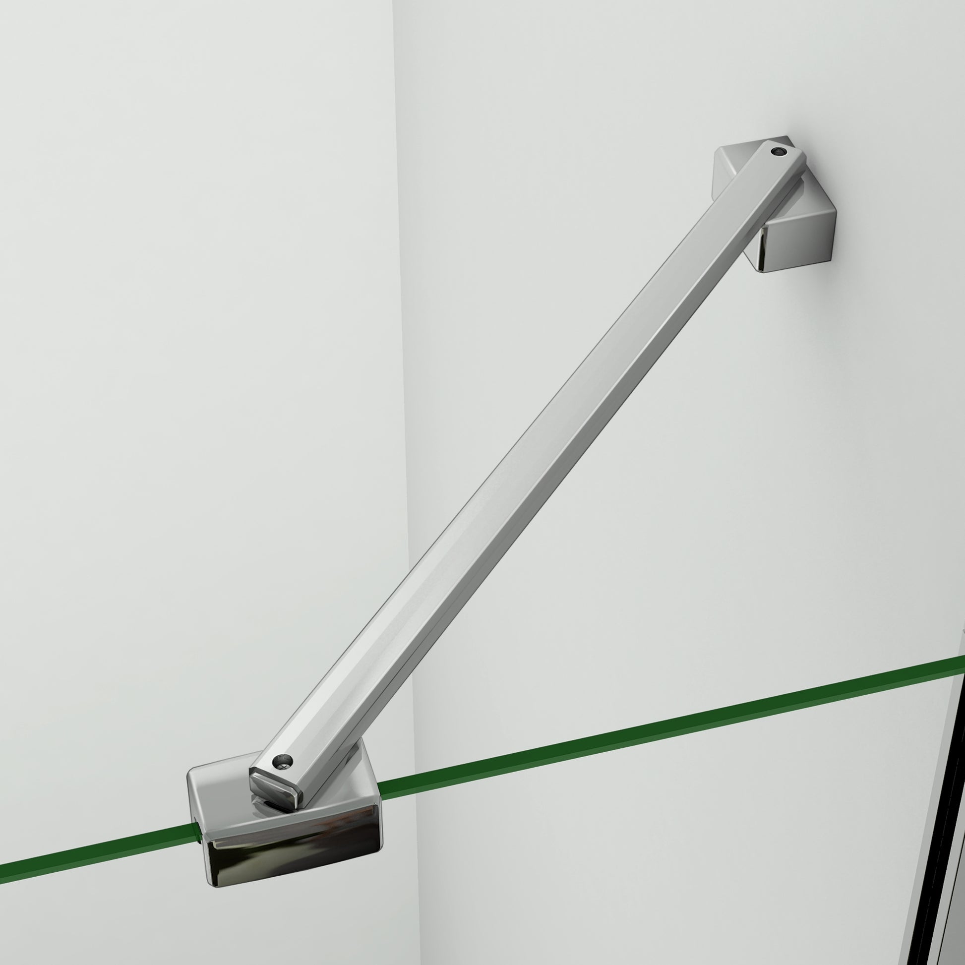 Aica 187cm Box Doccia Angolare Porta Battente Vetro 6 mm Temperato Anticalcare Telaio e Barra Stabilizzatrice Cromato Lucido varie dimensioni