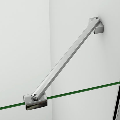 Aica 187cm Box Doccia Angolare Porta Battente Vetro 6 mm Temperato Anticalcare Telaio e Barra Stabilizzatrice Cromato Lucido varie dimensioni