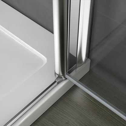 Aica 197cm Porta Doccia Per Nicchia Doppie Ante Battenti Saloon In Vetro 6 mm Temperato Trasparente Anticalcare