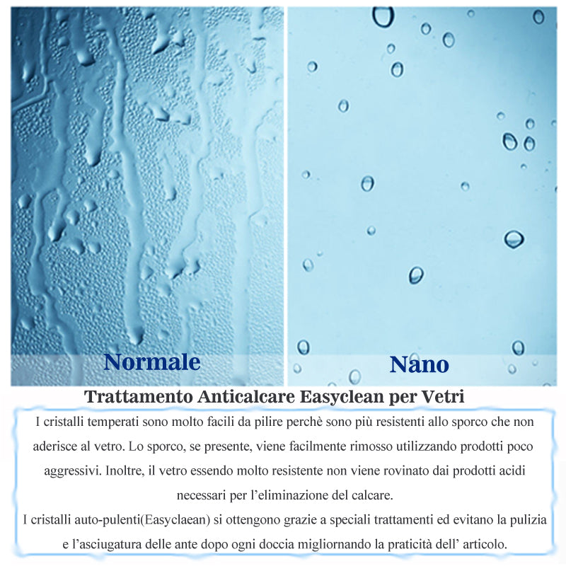 Aica 197cm Porta Doccia Per Nicchia Doppie Ante Battenti Saloon In Vetro 6 mm Temperato Trasparente Anticalcare