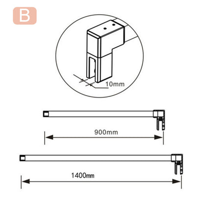 Aica Barra Stabilizzatrice Rinforzante Per Box Doccia Alluminio Cromato
