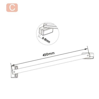 Aica Box Doccia Walk In Parete Fissa Con Barra Stabilizzatrice Vetro 8mm Temperato Trasparente Anticalcare