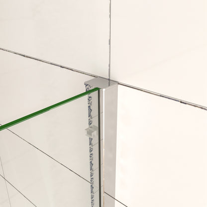 Aica 195 cm Porta Doccia Per Nicchia Anta Scorrevole in Vetro 8 mm Temperato Trasparente Anticalcare Rinforzata da Barra Stabilizzatrice