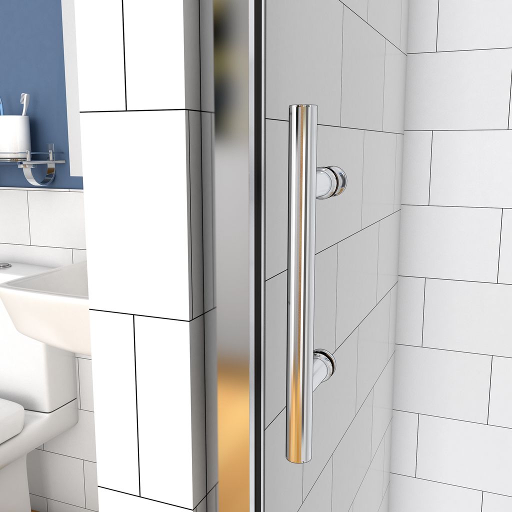 Aica Porta Doccia Per Nicchia Anta Scorrevole Ingresso Laterale In Vetro 5mm Temperato Trasparente 185cm