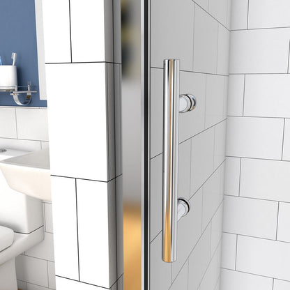 Aica Porta Doccia Per Nicchia Anta Scorrevole Ingresso Laterale In Vetro 5mm Temperato Trasparente 185cm