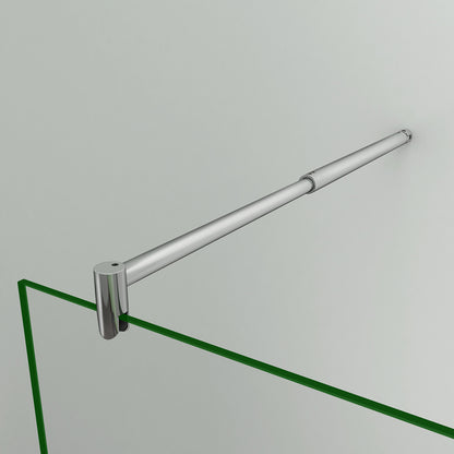 Aica 200cm Parete Per Doccia Walk In Vetro Temperato Trasparente Anticalcare 10mm Con Barra Stabilizzatrice Dimensioni Multiple