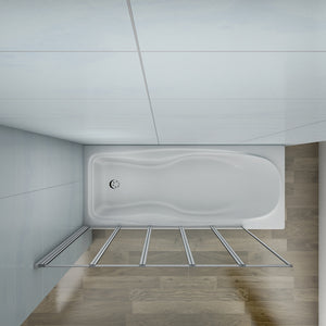 Aica 120x140 cm Sopravasca Parete Da Vasca Pieghevole A Libro 180 Gradi 5 Antine Vetro Temperato Trasparente 4 mm