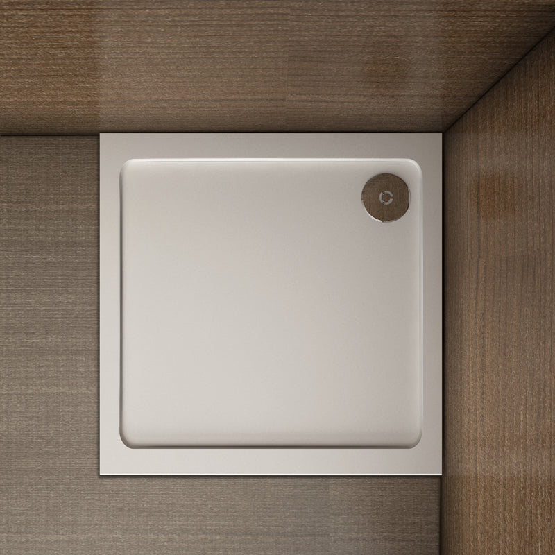 Aica Piatto Doccia Quadrato/Rettangolare Dimensioni Multiple In Marmo Minerale e Resina Mista Ultra Sottile Bianco Lucido Antiscivolo Antibatterico