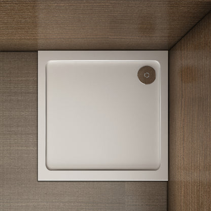 Aica Piatto Doccia Rettangolare Bianco Lucido Antiscivolo Antibatterico Ultraslim 3cm In Marmo e Resina Mista Dimensioni Multiple