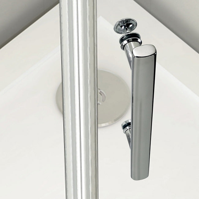Aica Box Doccia Angolare Porta Battente Trasparente Vetro Temperato Anticalcare Barra Stabilizzatrice da 90/140cm Alto 187cm