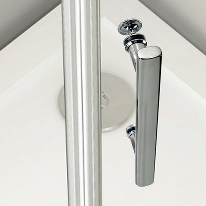Aica Box Doccia Angolare Porta Battente Trasparente Vetro Temperato Anticalcare Barra Stabilizzatrice da 90/140cm Alto 187cm