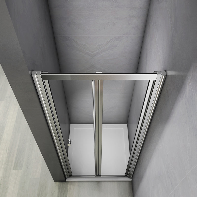 Aica 185 cm Porta Doccia Per Nicchia Apertura Scorrevole a Soffietto In Vetro 4 mm Temperato Trasparente