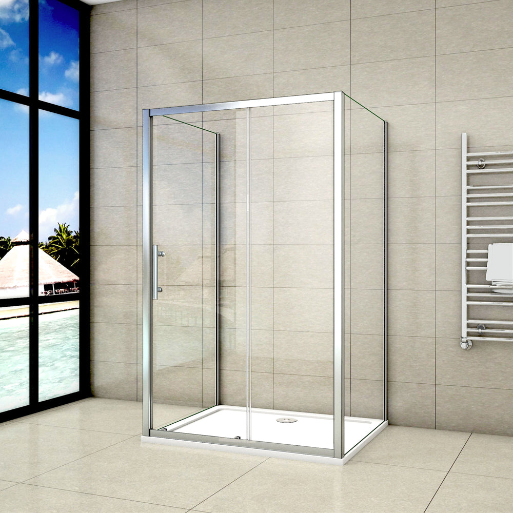 Box Doccia A 3 Lati, Porta Scorrevole 110 / 120cm, 2 Pareti Laterali 70 / 80 / 90cmcad - Consegna gratuita