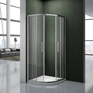 Aica 185 cm Box Doccia Semicircolare Apertura Scorrevole Vetro 6 mm Temperato Trasparente Anticalcare Profili In Cromo Lucido