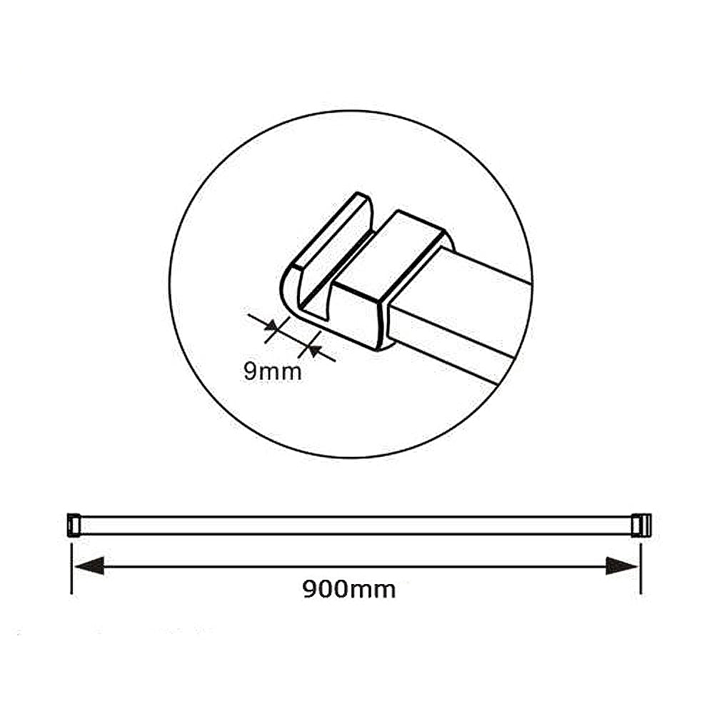 Aica Parete Fissa Doccia Walk In 40-120x200cm in Vetro 8 mm Temperato Trasparente Anticalcare Con Barra Stabilizzatrice Profilo Nero Opaco