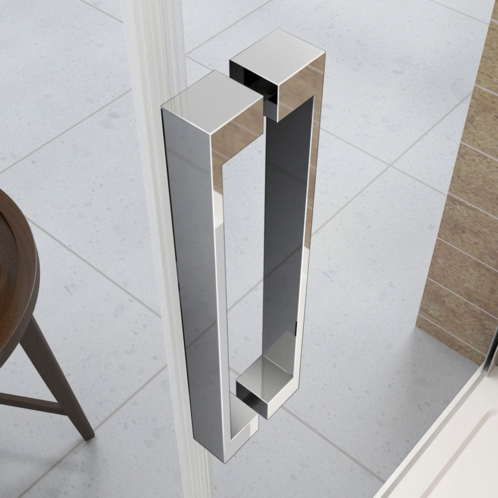 Aica 195 cm Porta Doccia Per Nicchia Anta Scorrevole Ingresso Laterale In Vetro 8 mm Temperato Trasparente Anticalcare