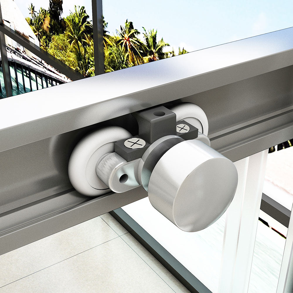 Aica 195 cm Porta Doccia Per Nicchia Anta Scorrevole Ingresso Laterale In Vetro 8 mm Temperato Trasparente Anticalcare
