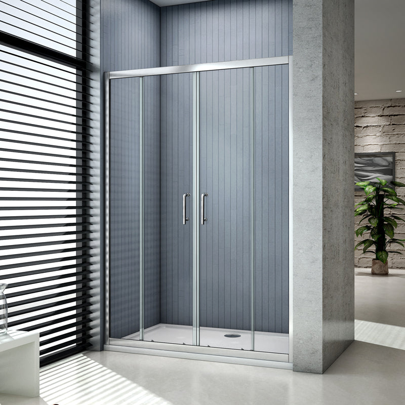 Aica Box Doccia Per Nicchia Doppie Porte Scorrevoli Da Bagno Vetro Temperato Trasparente 120X185cm - Consegna gratuita