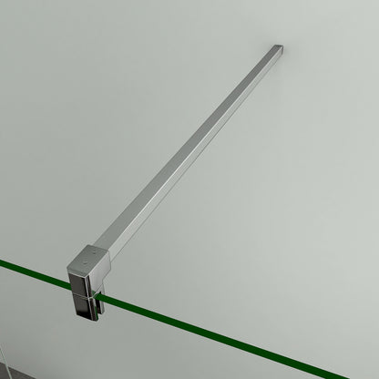 Aica 200cm Parete Per Doccia Walk In Vetro Temperato Trasparente Anticalcare 10mm Con Barra Stabilizzatrice Dimensioni Multiple