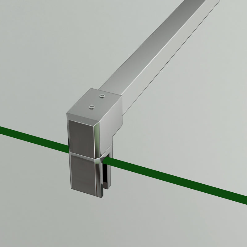 Aica 200cm Parete Per Doccia Walk In Vetro Temperato Trasparente Anticalcare 10mm Con Barra Stabilizzatrice Dimensioni Multiple