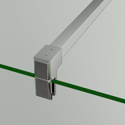 Aica 200cm Parete Per Doccia Walk In Vetro Temperato Trasparente Anticalcare 10mm Con Barra Stabilizzatrice Dimensioni Multiple