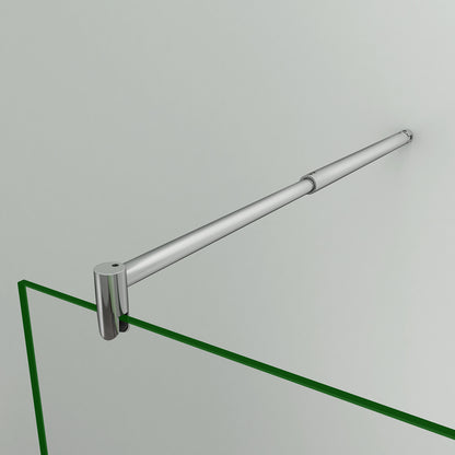 Aica Walk In Parete Per Doccia Con Barra Stabilizzatrice Regolabile 70-120cm Vetro 8mm Temperato Trasparente Anticalcare Alta 200 cm