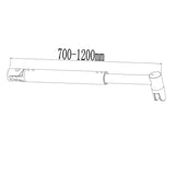 Aica Parete Per Doccia Walk In 200cm Vetro Temperato Anti-frantumi Anticalcare 8mm Fascia Opaca Barra Stabilizzatrice 70-120 cm - Consegna gratuita