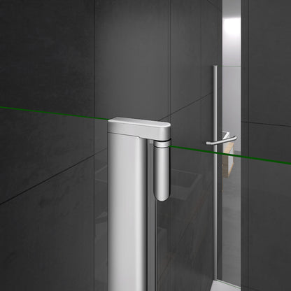 Aica 100X140cm Sopravasca Parete Vasca Apribile Barra Stabilizzatrice Vetro Temperato 4 mm Telaio Con Processo Di Elettroforesi
