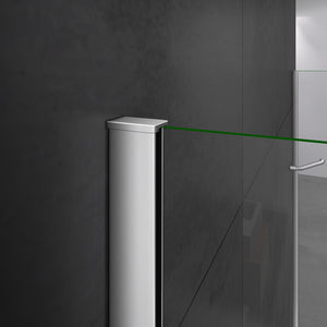 Aica 100X140cm Sopravasca Parete Vasca Apribile Barra Stabilizzatrice Vetro Temperato 4 mm Telaio Con Processo Di Elettroforesi